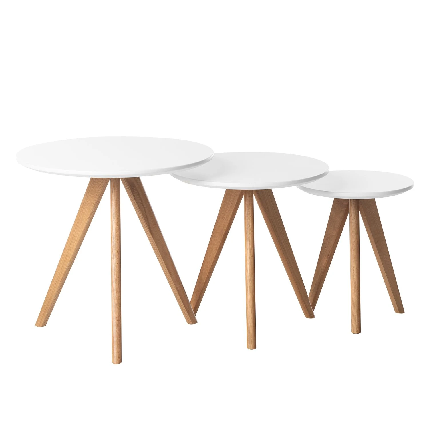 Mørteens Beistelltisch Past Past I (3-teilig) - Eiche teilmassiv - Weiß / Eiche 3 Mørteens Beistelltisch Past Past I (3-teilig) - Eiche teilmassiv - Weiß / Eiche – Bild 3