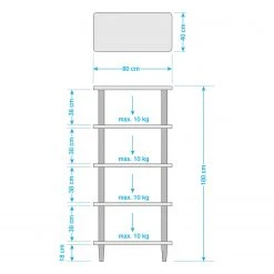 Mørteens Regal Opalanka - Eiche teilmassiv - Weiß / Eiche -Wohnzimmermöbel boutique en ligne 1000008520 100 GALLERYIMAGES P000000001000008520