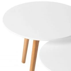 Mørteens Beistelltisch-Set Nilla I (2-teilig) - Eiche teilmassiv - Matt Weiß -Wohnzimmermöbel boutique en ligne 1000008531 180918 12451812 GALLERYIMAGES P000000001000008531