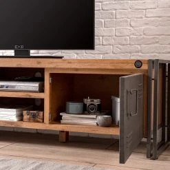 Ars manufacti TV-Lowboard Manchester II - Akazie massiv / Metall - Akazie / Anthrazit -Wohnzimmermöbel boutique en ligne 1000008809 200430 15154200003 DETAILS P000000001000008809