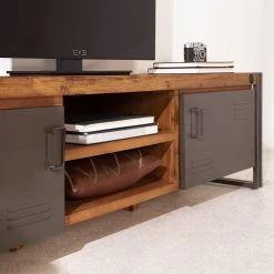 Ars manufacti TV-Lowboard Manchester II - Akazie massiv / Metall - Akazie / Anthrazit -Wohnzimmermöbel boutique en ligne 1000008809 220630 022 MOOD DETAILS P000000001000008809 mood