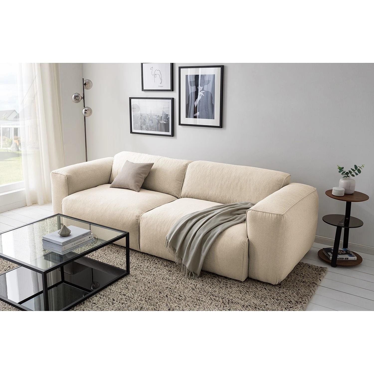 Studio Copenhagen 3-Sitzer Sofa HUDSON - Webstoff Saia: Beige 2 Studio Copenhagen 3-Sitzer Sofa HUDSON - Webstoff Saia: Beige – Bild 2