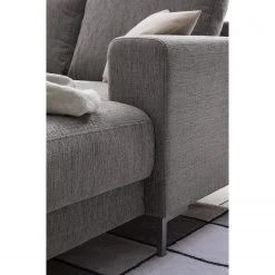 Fredriks Wohnlandschaft Summer Webstoff - Webstoff Madu: Hellgrau - Longchair davorstehend rechts / Ottomane links -Wohnzimmermöbel boutique en ligne 1000012449 201130 15533000184 DETAILS P000000001000012449