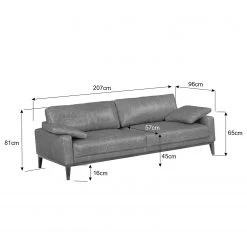 Ars manufacti Sofa Horley (3-Sitzer) Echtleder - Vintage Cognac -Wohnzimmermöbel boutique en ligne 1000015364 201104 12112000004 SKETCH DETAILS P000000001000015364 sketch