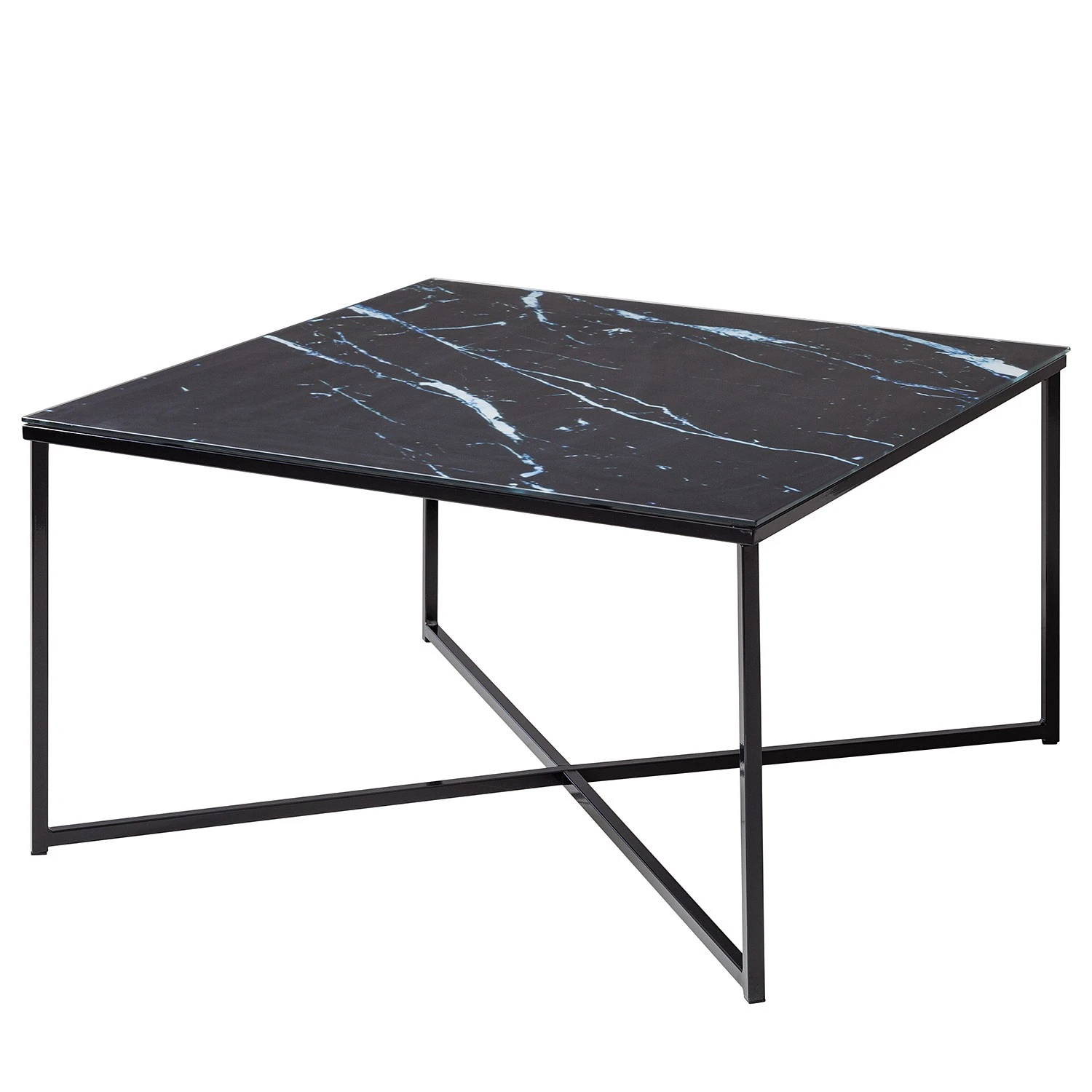 Fredriks Couchtisch Katori II - Glas / Metall - Marmor Schwarz Dekor / Schwarz 1 Fredriks Couchtisch Katori II - Glas / Metall - Marmor Schwarz Dekor / Schwarz