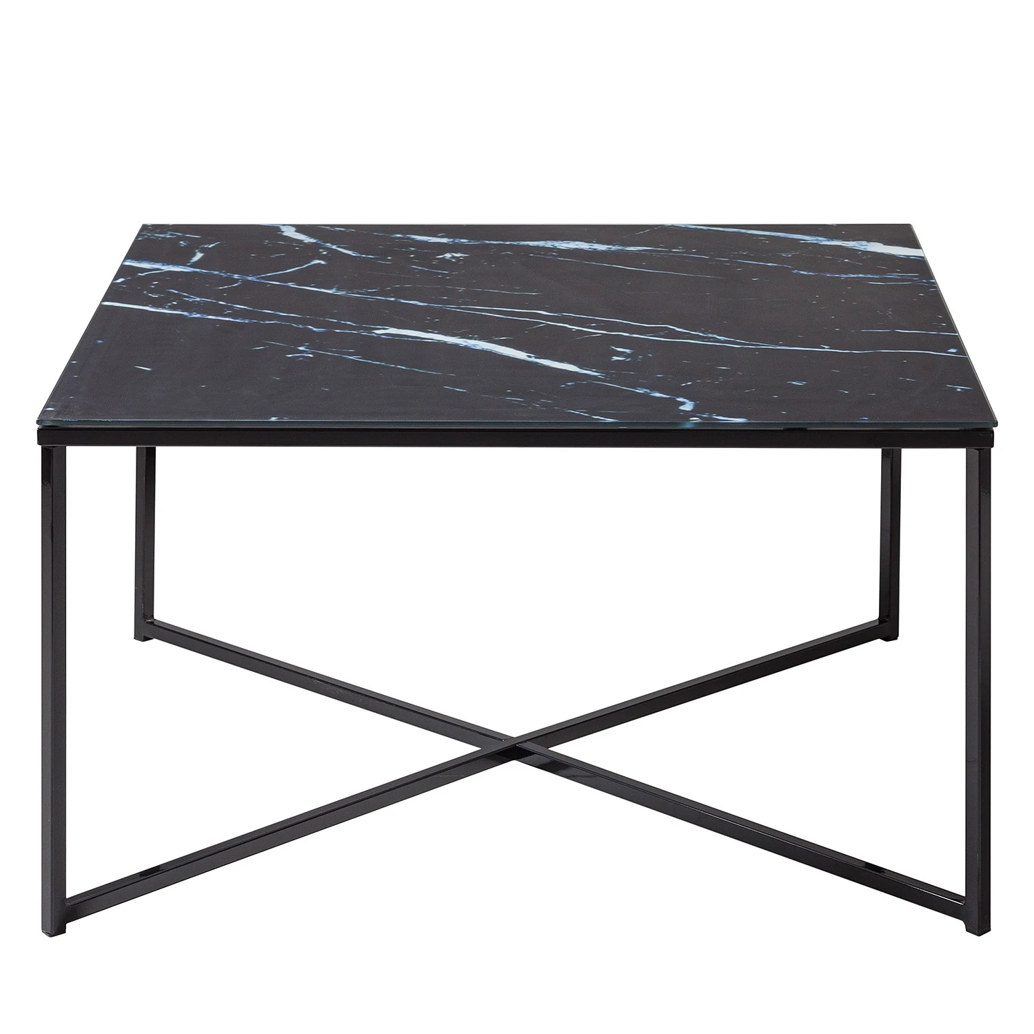 Fredriks Couchtisch Katori II - Glas / Metall - Marmor Schwarz Dekor / Schwarz 4 Fredriks Couchtisch Katori II - Glas / Metall - Marmor Schwarz Dekor / Schwarz – Bild 4