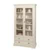 Montreux Vitrinenschrank Siena - Ayous teilmassiv - Antikweiß