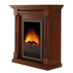Montreux Elektrokamin Lomba - Nußbaumfarbig antik mit Wurzelfurnier