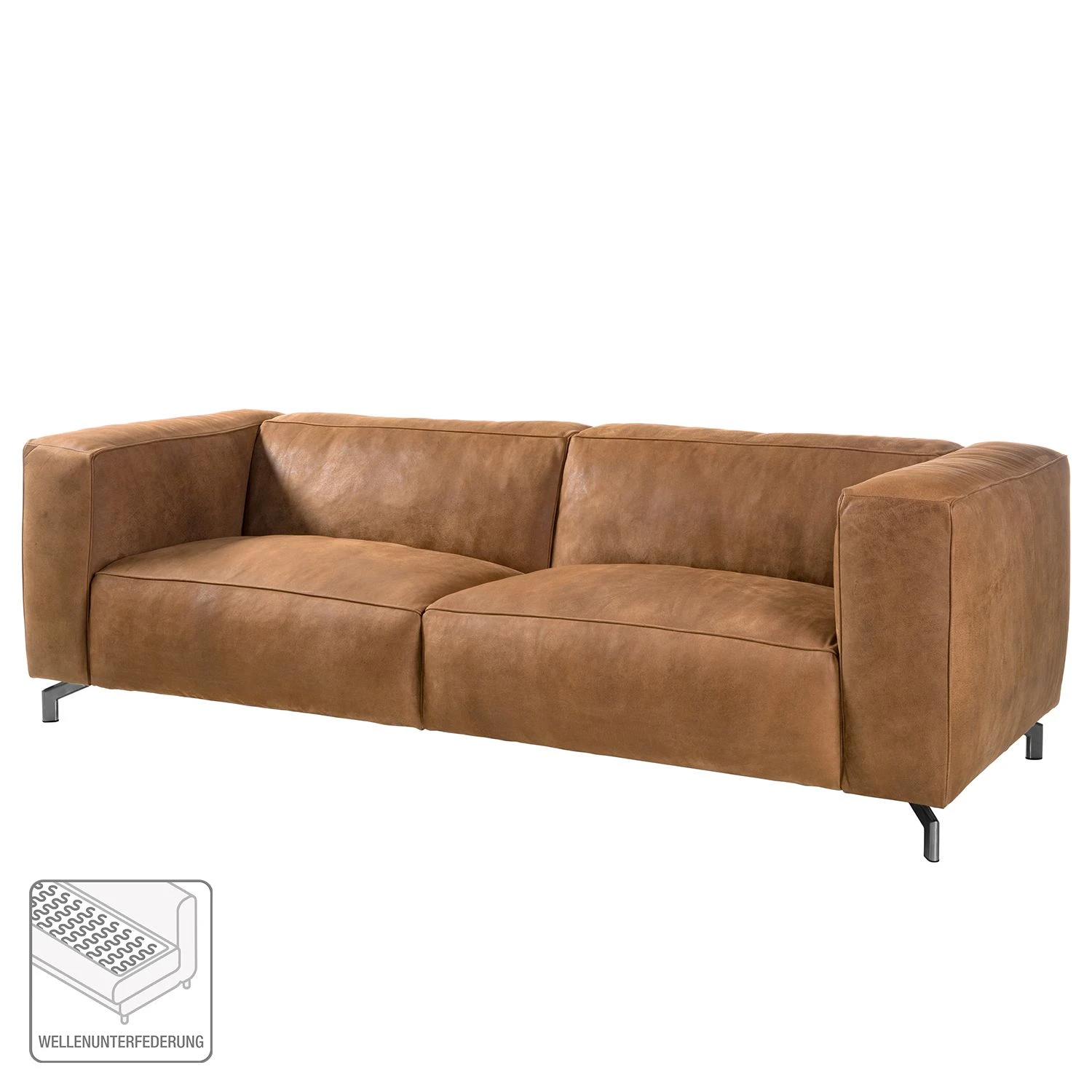 Ars manufacti Sofa Pentre (3-Sitzer) Echtleder - Hellbraun 2 Ars manufacti Sofa Pentre (3-Sitzer) Echtleder - Hellbraun – Bild 2