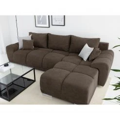 Fredriks Ecksofa Westwell (mit Schlaffunktion) - Microfaser Bobil: Braungrau -Wohnzimmermöbel boutique en ligne 1000021717 210913 16352500031 DETAILS P000000001000021717