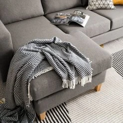 Norrwood Ecksofa MAISON 2-Sitzer mit Longchair - Webstoff Inas: Cubanit - Longchair davorstehend links -Wohnzimmermöbel boutique en ligne 1000022232 090 GALLERYIMAGES P000000001000022232