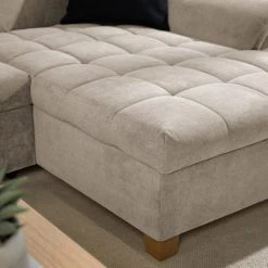 Ars Natura Ecksofa Charlo Microfaser - Cappuccino - Longchair davorstehend rechts - Mit Schlaffunktion -Wohnzimmermöbel boutique en ligne 1000029556 220802 180 DETAILS P000000001000029556