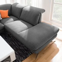 Loftscape Ecksofa Radway Flachgewebe - Dunkelgrau - Ottomane davorstehend rechts -Wohnzimmermöbel boutique en ligne 1000030795 180628 15041188 GALLERYIMAGES P000000001000030795