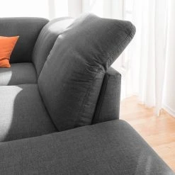 Loftscape Ecksofa Radway Flachgewebe - Dunkelgrau - Ottomane davorstehend rechts -Wohnzimmermöbel boutique en ligne 1000030795 180628 15041296 GALLERYIMAGES P000000001000030795