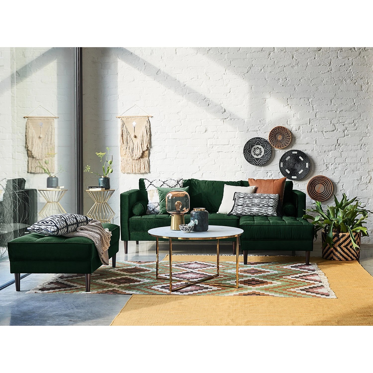 Eva Padberg Collection Hockerbank LAONA - Samt Pauno: Dunkelgrün 2 Eva Padberg Collection Hockerbank LAONA - Samt Pauno: Dunkelgrün – Bild 2