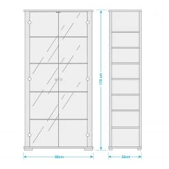 Fredriks Vitrine Nysa - Inkl. Beleuchtung - Hochglanz Weiß -Wohnzimmermöbel boutique en ligne 1000036391 030 GALLERYIMAGES P000000001000036391