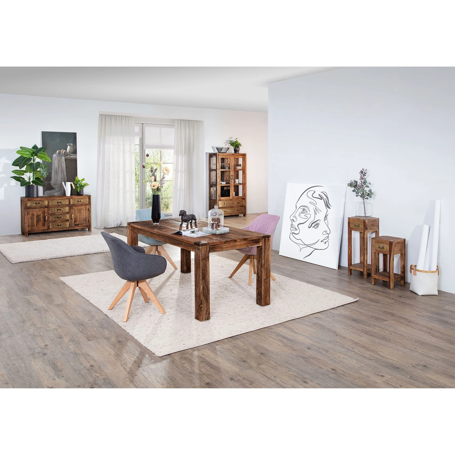 Ars manufacti Sideboard Pintage - Mango massiv - gebeizt & lackiert 2 Ars manufacti Sideboard Pintage - Mango massiv - gebeizt & lackiert – Bild 2