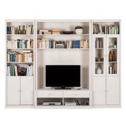 Maison Belfort Wohnwand Lillehammer III (3-teilig) - Kiefer massiv - Kiefer Weiß