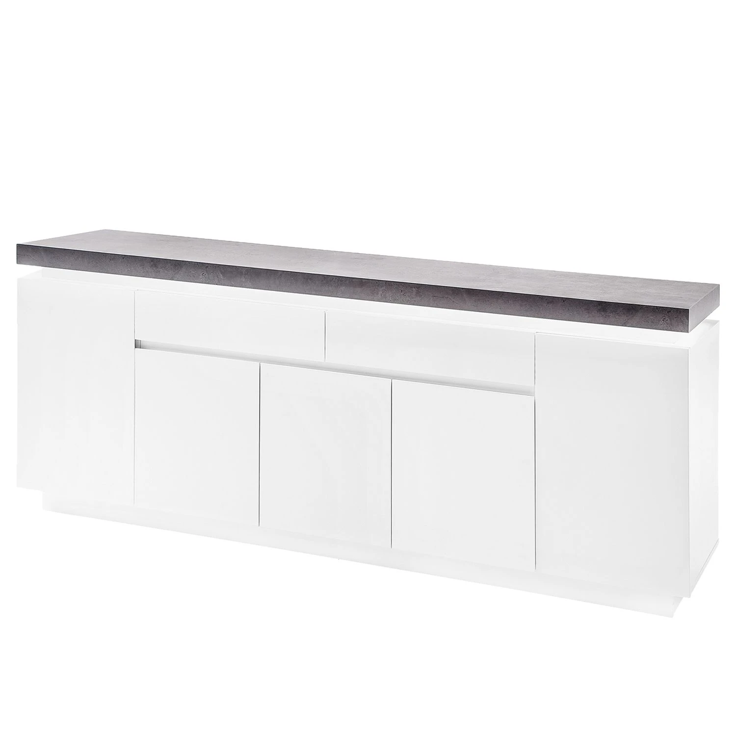 Fredriks Sideboard Namona III - Inkl. Beleuchtung - Beton Dekor / Weiß 1 Fredriks Sideboard Namona III - Inkl. Beleuchtung - Beton Dekor / Weiß