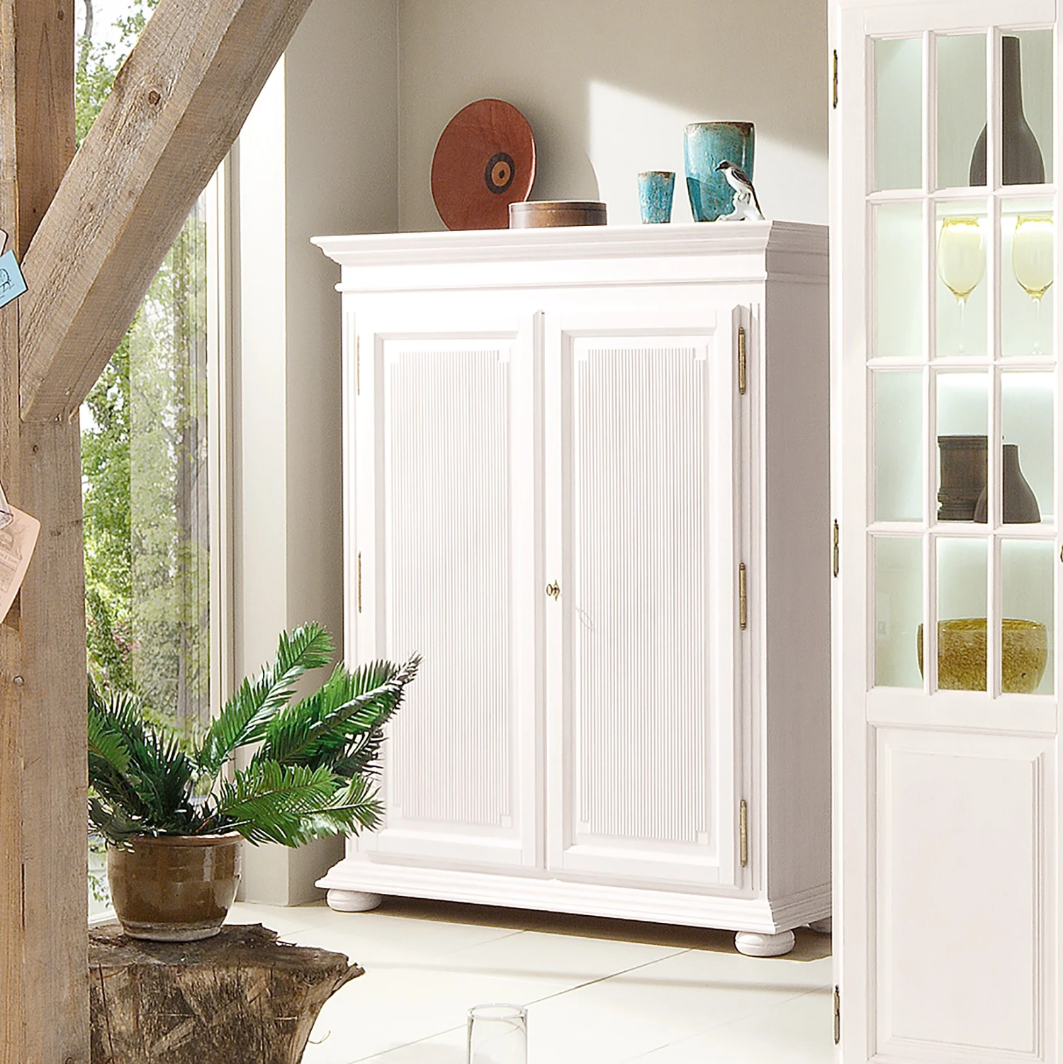 Ridgevalley Highboard La Carlotta - Pinie massiv - Creme 2 Ridgevalley Highboard La Carlotta - Pinie massiv - Creme – Bild 2