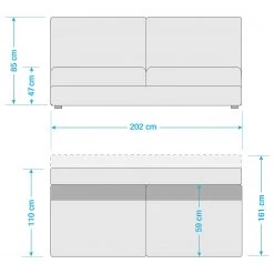 Loftscape Boxspring-Schlafsofa Dingo - Webstoff Luda: Grau -Wohnzimmermöbel boutique en ligne 1000085415 201125 15404900078 SKETCH DETAILS P000000001000085415 sketch