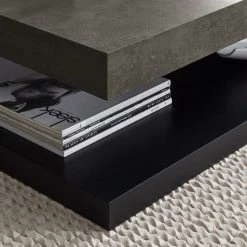 Temahome Couchtisch Detroit - Beton Dekor / Matt Schwarz -Wohnzimmermöbel boutique en ligne 1000095038 201016 13224200191 DETAILS P000000001000095038