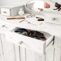 Maison Belfort Vertiko Narva - Kiefer Weiß -Wohnzimmermöbel boutique en ligne 1000104519 210223 10290300487 DETAILS P000000001000104519