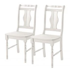 Maison Belfort Esszimmerstuhl Narva (2er Set) - Kiefer Weiß