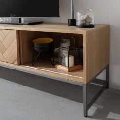 Ars manufacti TV-Lowboard Dharai - Echtholzfurnier / Metall - Eiche / Silber -Wohnzimmermöbel boutique en ligne 1000117170 180822 15192723 GALLERYIMAGES P000000001000117170