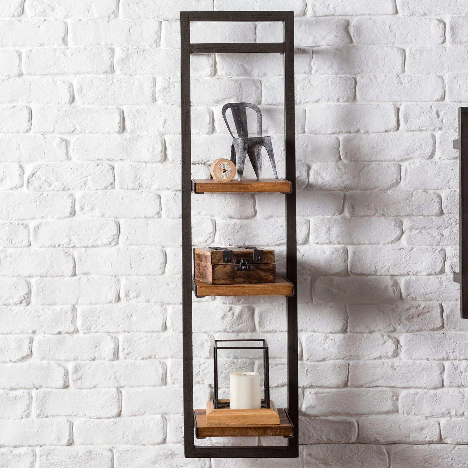 Ars manufacti Wandregal Manchester - Akazie massiv / Metall - Akazie / Anthrazit - 22 x 85 cm 3 Ars manufacti Wandregal Manchester - Akazie massiv / Metall - Akazie / Anthrazit - 22 x 85 cm – Bild 3