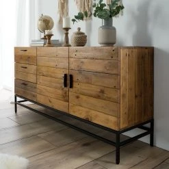 Ars manufacti Sideboard Grasby - Altholz Pinie / Metall - Pinie Dunkel / Schwarz -Wohnzimmermöbel boutique en ligne 1000117185 180911 09581114 MOOD GALLERYIMAGES P000000001000117185 mood