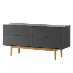 Mørteens Sideboard Lindholm V - Eiche teilmassiv - Grau / Eiche
