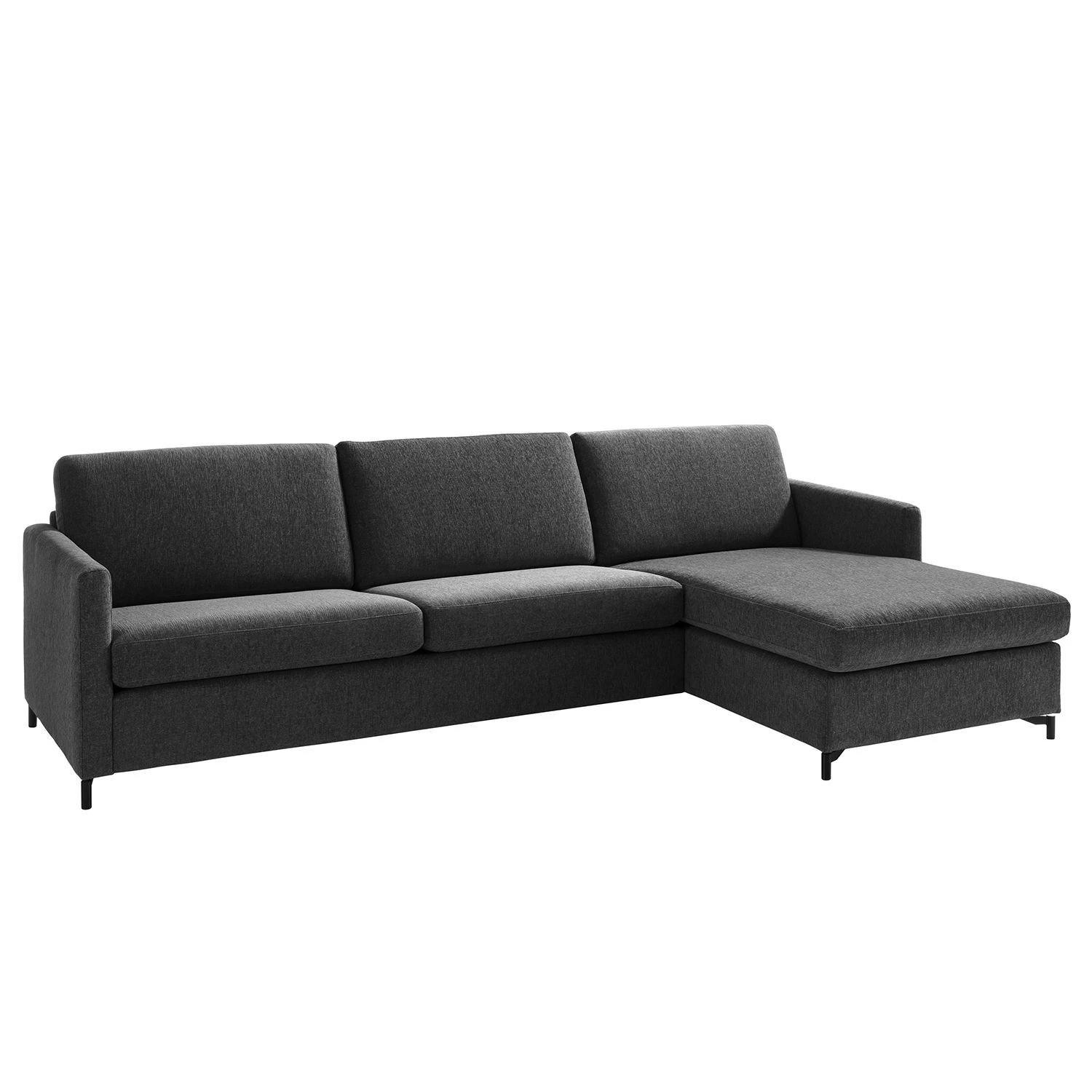 Fredriks Ecksofa Cipo I - Schwarz meliert - Longchair davorstehend rechts 1 Fredriks Ecksofa Cipo I - Schwarz meliert - Longchair davorstehend rechts