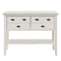 Maison Belfort Konsolentisch Bergen I - Kiefer massiv - Kiefer Weiß - Breite: 102 cm