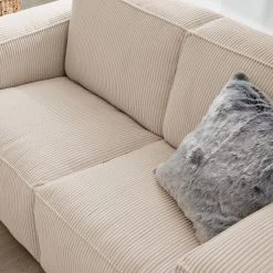 Ars Natura 2-Sitzer Sofa LORALAI - Cordstoff Lola: Creme -Wohnzimmermöbel boutique en ligne 1000123345 180928 15261044 GALLERYIMAGES P000000001000123345