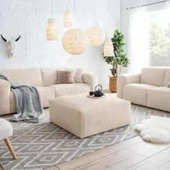Ars Natura Polsterhocker LORALAI - Cordstoff Lola: Creme -Wohnzimmermöbel boutique en ligne 1000123354 180928 15261873 MOOD GALLERYIMAGES P000000001000123354 mood