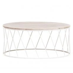 Norrwood Couchtisch Gabiarra - Akazie massiv / Eisen - Mango Hell / Weiß