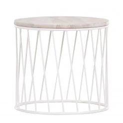 Norrwood Beistelltisch Gabiarra III - Akazie massiv / Eisen - Mango Hell / Weiß