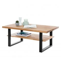 Wohnzimmermöbel boutique en ligne 20 Naturoo Couchtisch Loxton - Eiche massiv / Metall - Eiche / Schwarz