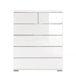 Wimex Schubladenkommode Lingga I - Weiß / Glas Weiß