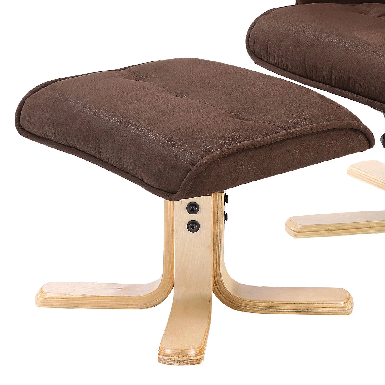 Modoform Relaxsessel Sund (mit Hocker) - Mikrofaser / Gummibaum massiv - Braun / Gummibaum 4 Modoform Relaxsessel Sund (mit Hocker) - Mikrofaser / Gummibaum massiv - Braun / Gummibaum – Bild 4