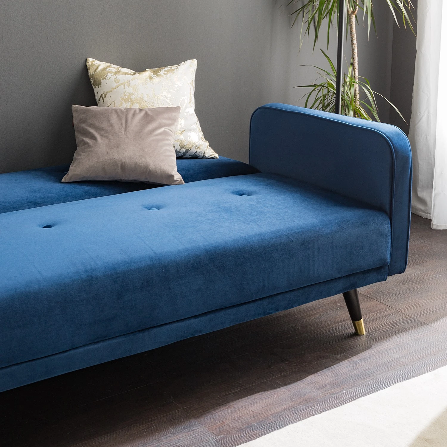 Jack & Alice Schlafsofa Daru I - Samt - Dunkelblau 14 Jack & Alice Schlafsofa Daru I - Samt - Dunkelblau – Bild 14