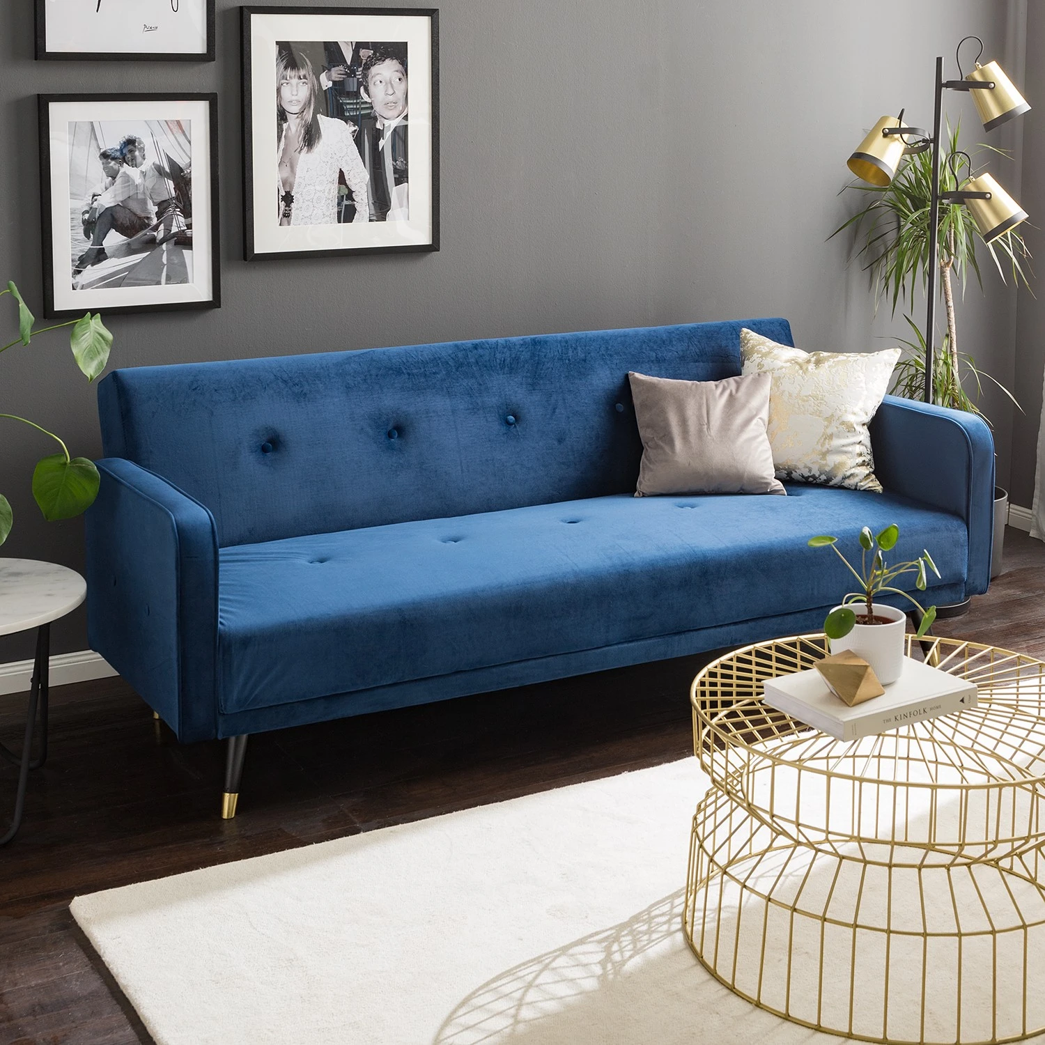 Jack & Alice Schlafsofa Daru I - Samt - Dunkelblau 15 Jack & Alice Schlafsofa Daru I - Samt - Dunkelblau – Bild 15