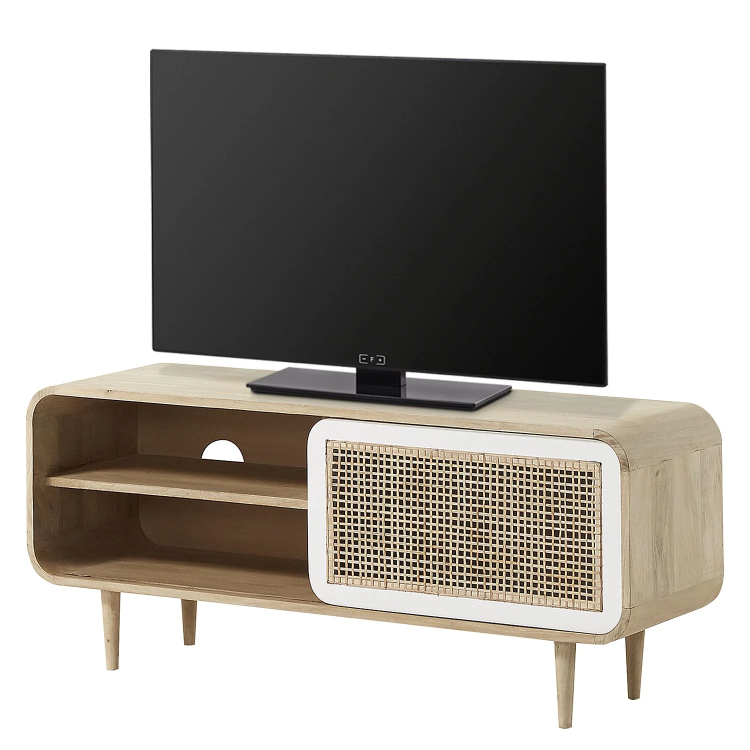 Norrwood TV-Lowboard Gunnebo - Mango massiv - Mango / Weiß 1 Norrwood TV-Lowboard Gunnebo - Mango massiv - Mango / Weiß