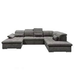 Fredriks Wohnlandschaft San Benito - Microfaser Ranu: Steingrau - Longchair davorstehend links / Ottomane rechts -Wohnzimmermöbel boutique en ligne 1000127680 180820 132106798 GALLERYIMAGES P000000001000127680