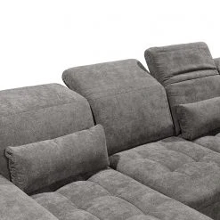 Fredriks Wohnlandschaft San Benito - Microfaser Ranu: Steingrau - Longchair davorstehend links / Ottomane rechts -Wohnzimmermöbel boutique en ligne 1000127680 180820 132106801 GALLERYIMAGES P000000001000127680