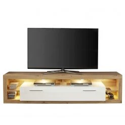 Trendteam TV-Lowboard Rock - Hochglanz Weiß / Wotan Eiche Dekor - Breite: 200 cm -Wohnzimmermöbel boutique en ligne 1000128152 180905 10043739 GALLERYIMAGES P000000001000128152