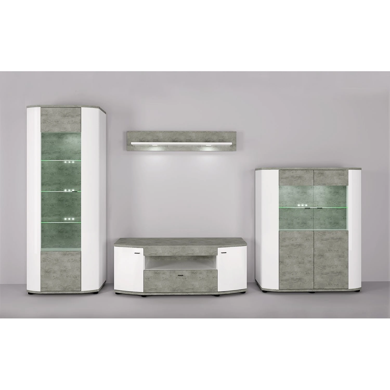 Fredriks TV-Lowboard Karlsburg - Weiß / Beton Dekor 2 Fredriks TV-Lowboard Karlsburg - Weiß / Beton Dekor – Bild 2