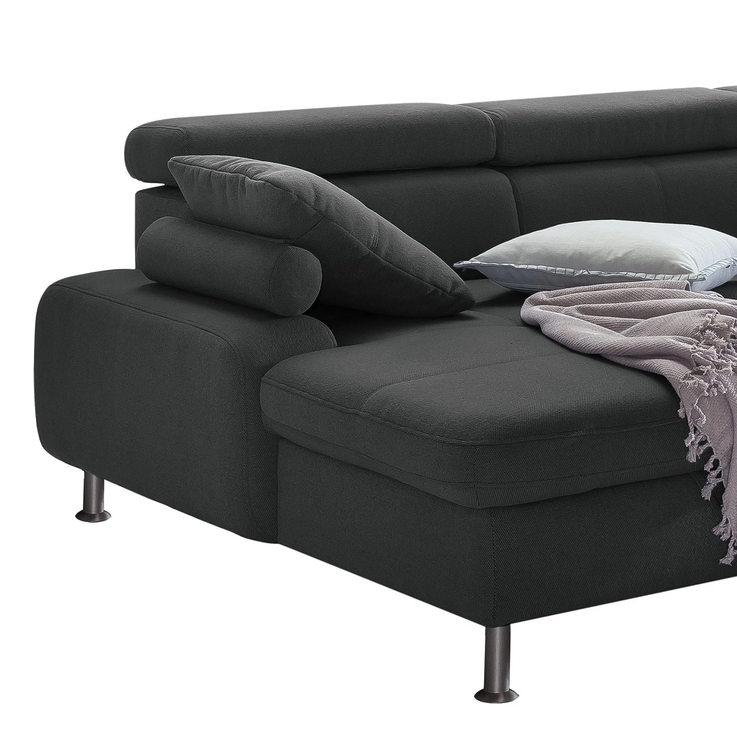 Loftscape Wohnlandschaft Rivas - Dunkelgrau - Longchair davorstehend links / Ottomane rechts - Mit Schlaffunktion 8 Loftscape Wohnlandschaft Rivas - Dunkelgrau - Longchair davorstehend links / Ottomane rechts - Mit Schlaffunktion – Bild 8