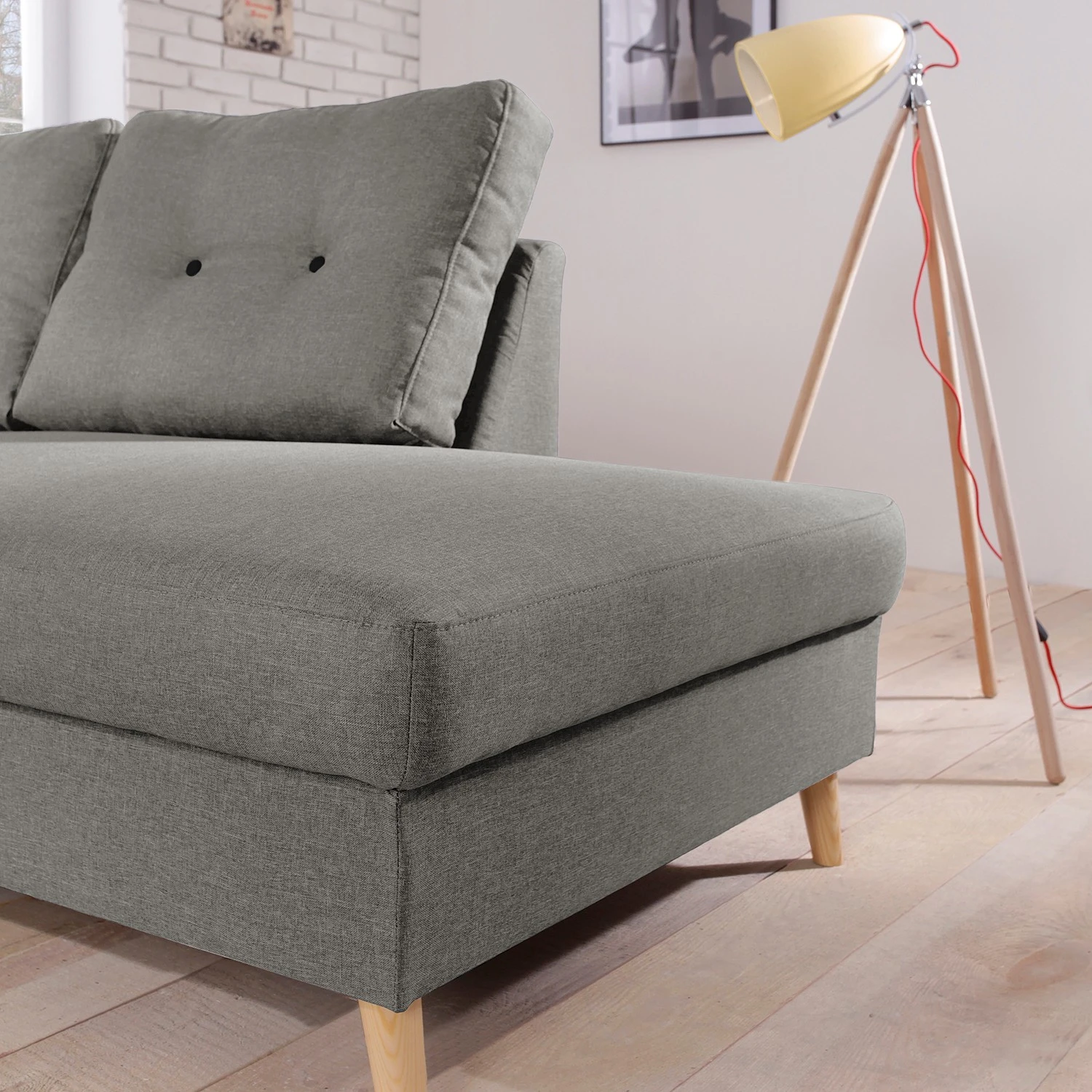 Mørteens Ecksofa Sola II - Webstoff - Grau - Ottomane davorstehend rechts - Schlaffunktion 10 Mørteens Ecksofa Sola II - Webstoff - Grau - Ottomane davorstehend rechts - Schlaffunktion – Bild 10